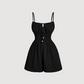 🌴🔥 -50% ! Combinaison Femme Tissu Froissé Texturé – Taille Smockée Sablier Flatteuse Confort Journée, Corsage Nœud Chic Buste Froncé Flexible, Respirant Léger Aéré Plage Brunch · Brun Noir Vert · S-XL ✨