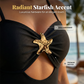🌊✨ Robe de Bain Femme Découpes Étoile de Mer Dorée – Tissu Extensible Séchage Rapide Confort Soleil, Jupe Fluide Silhouette Flatteuse Confiance, Découpe Avant Courbes Sublimées · Noir Rouge Bleu · S-XL 💫