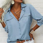 👚☀️ PROMO FLASH 50% ! Chemise Femme Unie – Col Classique, Manches Longues, Boutonnage, Tissu Doux, 6 Coloris, Tailles S-2XL, Idéale Quotidien & Travail 🕶️✨