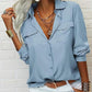 👚☀️ PROMO FLASH 50% ! Chemise Femme Unie – Col Classique, Manches Longues, Boutonnage, Tissu Doux, 6 Coloris, Tailles S-2XL, Idéale Quotidien & Travail 🕶️✨