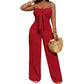 👗🔥 PROMO -50% ! Combinaison Femme Bustier Sans Bretelles Taille Haute Jambe Large – Tissu Texturé Respirant Sophistiqué, Nœud Avant Féminin Moderne, Coupe Fluide Liberté Mouvement · 4 Coloris · XS-XL ✨