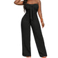 👗🔥 PROMO -50% ! Combinaison Femme Bustier Sans Bretelles Taille Haute Jambe Large – Tissu Texturé Respirant Sophistiqué, Nœud Avant Féminin Moderne, Coupe Fluide Liberté Mouvement · 4 Coloris · XS-XL ✨
