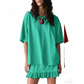 👗🎀 PROMO FLASH 50% ! Ensemble 2 Pièces Tendance Femme – T-Shirt Oversized + Jupe Mini Volantée, Tissu Doux, 8 Coloris, Tailles S-2XL, Idéal Streetwear & Plage 🌊