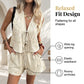 🌴🔥 -50% ! Ensemble Gilet Noué Short Femme Été – Tissu Texturé Respirant Léger Journées Chaudes, Coupe Décontractée Ample Liberté Mouvement Silhouette Flatteuse, Vacances Resort Plage Brunch · 4 Coloris · S-XL ✨