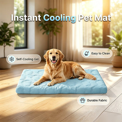 🐾✨ PROMO FLASH -50% ! Tapis Rafraîchissant Instantané pour Animaux – Tissu Anti-Rayures, Non Toxique, Nettoyage Facile, 2 Coloris, 4 Tailles, Idéal Chiens & Chats 🔥