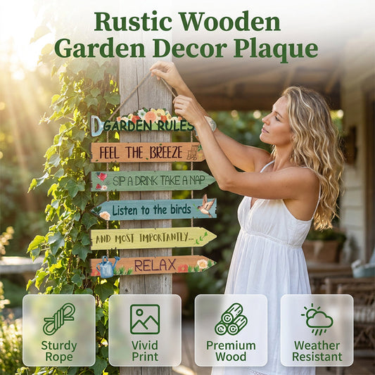 ⏳ OFFRE LIMITÉE – 50% DE RÉDUCTION ! ⏰ Plaque Décorative Murale en Bois Rustique pour Jardin – Illustrations Botaniques Vibrantes & Bois Naturel Durable – Suspension Facile – Idéale pour Terrasse, Porche et Clôture 🏡