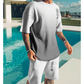 Ensemble T-Shirt et Short Dégradé 3D pour Homme - Tenue Estivale Casual 2 Pièces