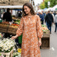 🌸🔥 -50% ! Robe Midi Femme Imprimé Floral Col V Élégante – Coupe Casual Intemporelle Toutes Morphologies Tombé Gracieux, Tissu Ultra-Léger Respirant Confort Journée, Polyvalente Plage Brunch Jardin · Orange · S-2XL ✨