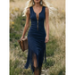 🤠✨ PROMO FLASH -50% ! Robe Slim Sans Manches Style Western Rétro à Franges – Ourlet Frangé, Fermeture Éclair Avant, 6 Coloris, Tailles S-2XL, Idéale Festival Country 🌵