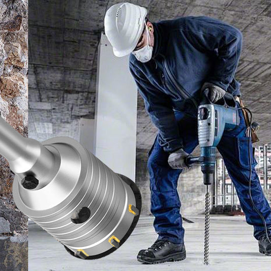 🔧✨ PROMO FLASH -50% ! Perforateur Mural Résistant aux Chocs – Alliage Haute Dureté, Trous Nets Sans Poussière, Compatible Perceuse, 30mm à 80mm, Idéal Béton & Carrelage 🔥