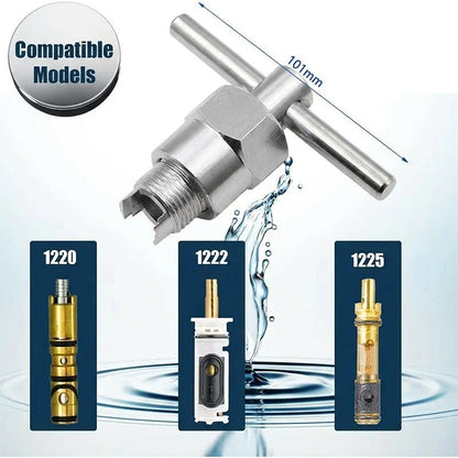 🔧✨ PROMO FLASH -50% ! Outil Extracteur Cartouche Robinet – Compatible 1220/1222/1225, Vis Longue Améliorée, Poignée T Ergonomique, Métal Durable 🔥