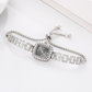 ⏳⌚ PROMO FLASH 50% ! Montre Bracelet Carrée à Quartz Femme – Cordon Coulissant Ajustable, Cristaux Scintillants, 9 Coloris, Idéale Bureau & Soirée ✨