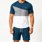 📢👕 PROMO FLASH 50% ! Ensemble T-Shirt & Short Color-Block Homme – Tissu Mélangé Respirant, Poches Latérales, 2 Coloris, Tailles S-5XL, Idéal Sport & Détente ⚡
