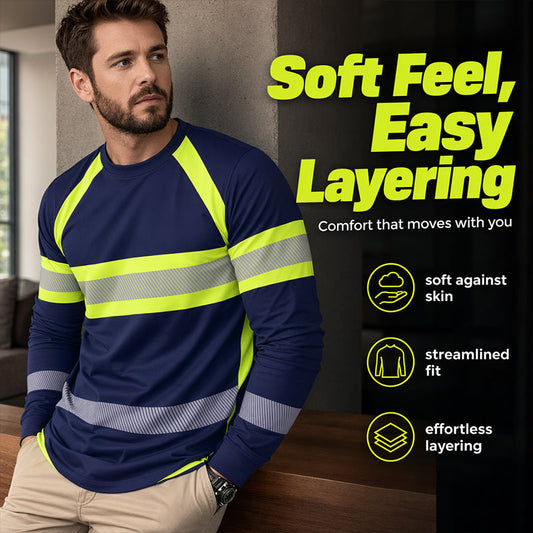 👕🎨 PROMO FLASH 50% ! T-Shirt Manches Longues Color Block Col Rond – Polyester Respirant, Coupe Moderne, 4 Coloris, Tailles S-5XL, Idéal Look Décontracté & Urbain ✨🌿