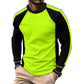 👕🎨 PROMO FLASH 50% ! T-Shirt Manches Longues Color Block Col Rond – Polyester Respirant, Coupe Moderne, 4 Coloris, Tailles S-5XL, Idéal Look Décontracté & Urbain ✨🌿