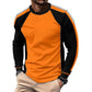 👕🎨 PROMO FLASH 50% ! T-Shirt Manches Longues Color Block Col Rond – Polyester Respirant, Coupe Moderne, 4 Coloris, Tailles S-5XL, Idéal Look Décontracté & Urbain ✨🌿