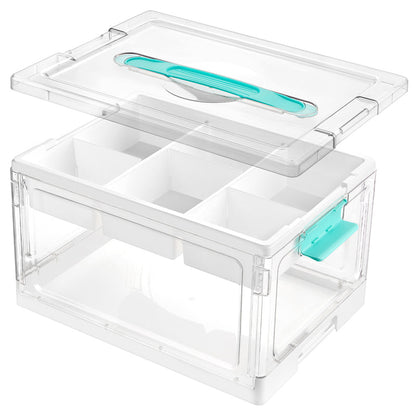 📢 50% DE RÉDUCTION ! ⏰ Bacs de Rangement Transparents – PET – Double Couche & Empilables for Jouets & Fournitures