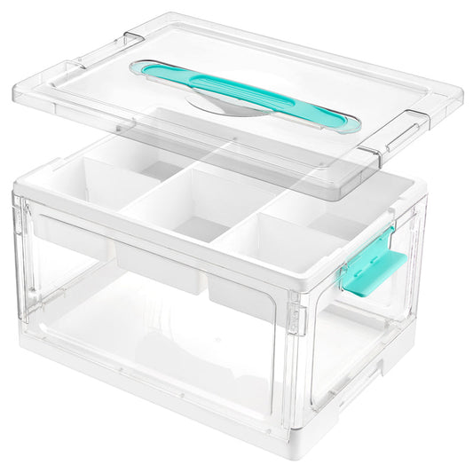📢 50% DE RÉDUCTION ! ⏰ Bacs de Rangement Transparents – PET – Double Couche & Empilables for Jouets & Fournitures