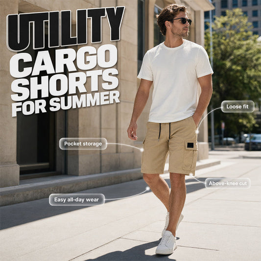 🩳☀️ PROMO FLASH -50% ! Short Cargo Décontracté Homme – Coupe Ample, Multi-Poches, Longueur 5/4, Tissu Mélangé, Tailles S-2XL, Idéal Été & Outdoor 🔥