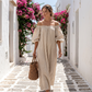 👗🌸 PROMO FLASH -50% MAINTENANT ! Robe Maxi Épaules Dénudées Femme – Manches Lanternes, Coupe Fluide, Poches, 2 Coloris, Tailles S-5XL, Idéale Soirées d'Été ✨🌿