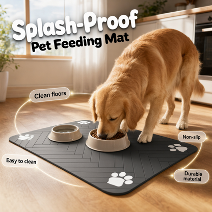 🐾💧 -50% ! 🧼 Tapis de Gamelle pour Animaux Facile à Nettoyer – Boue de Diatomées – Surface Imperméable & Anti-Débordement pour Zone Repas Propre 🐶