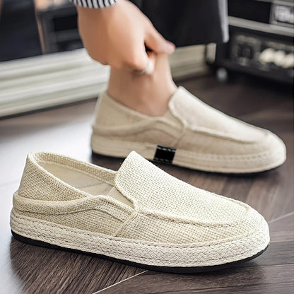 👟 PROMO LIMITÉE – 50% DE RÉDUCTION ! ✨ Chaussures Slip-On en Toile Homme – Respirantes, Flexibles & Style Décontracté – Semelle Caoutchouc PVC Antidérapante – Idéales pour le Quotidien 🌿