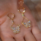 🔥✨ PROMO FLASH -50% ! Boucles d'Oreilles Pendantes Papillon Scintillantes – Zircone Cubique, Plaqué Or, Légères & Élégantes, Or