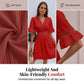 👗 PROMO LIMITÉE -50% ! ✨ Robe Chic à Col V avec Découpes en Dentelle – Jupe Plissée, Manches Volants, Tissu Respirant, 5 Coloris, Tailles S-XL 🌸