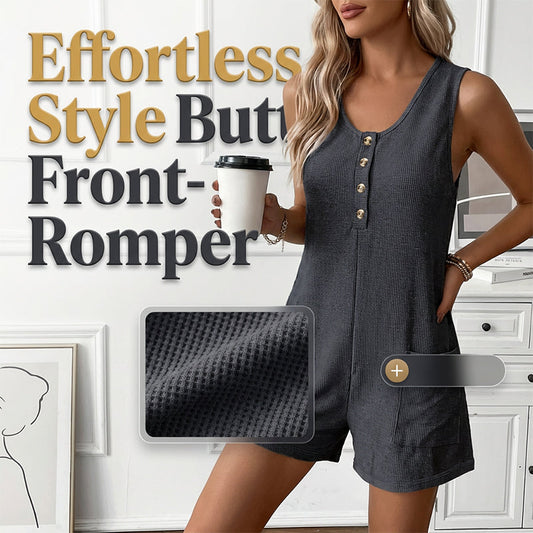 👗 PROMO LIMITÉE -50% ! 🌬️ Combinaison Sans Manches à Boutons – Tissu Gaufré Respirant, Poches Latérales, Coupe Décontractée, 4 Coloris, Tailles S-2XL 🌸