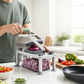 🔪✨ PROMO FLASH 50% ! Hachoir Multifonction 9 Lames avec Bac de Rangement 1650ml – Lames Inox 420, Coupe en Dés & Julienne, Idéal Cuisine Quotidienne