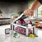🔪✨ PROMO FLASH 50% ! Hachoir Multifonction 9 Lames avec Bac de Rangement 1650ml – Lames Inox 420, Coupe en Dés & Julienne, Idéal Cuisine Quotidienne