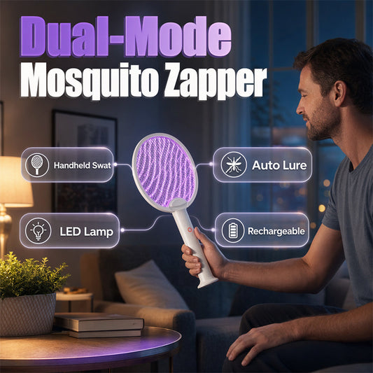 📢🦟 PROMO FLASH 50% ! Tapette à Mouches Électrique Rechargeable 2-en-1 – Mode Manuel + Piège UV, Grille 4 Couches, LED Intégrée, Batterie 1200mAh, Type-C ✨