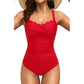 🎉 PROMO 2026 – DÉJÀ +50 000 VENTES ! 💞 Maillot de Bain Une Pièce Grande Taille – Contrôle Ventre à Volants, Décolleté Cœur Festonné & Bretelles Larges – Confortable, Flatteur et Élégant – Idéal pour la Plage et la Piscine ☀️🌊✨