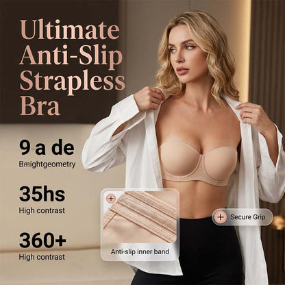 🔥✨ PROMO -50% ! Soutien-Gorge Bandeau Sans Bretelles avec Armatures – Anti-Glissement, Maintien Parfait, Invisible sous les Vêtements | Noir & Nude