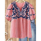 🌸 PROMO FLASH 50% DE RÉDUCTION ! 👚 Blouse Légère Brodée – Tissu Fluide, Détails Raffinés & Coupe Aérée – Parfaite pour l'Été, le Bureau ou un Look Romantique au Quotidien 💐✨