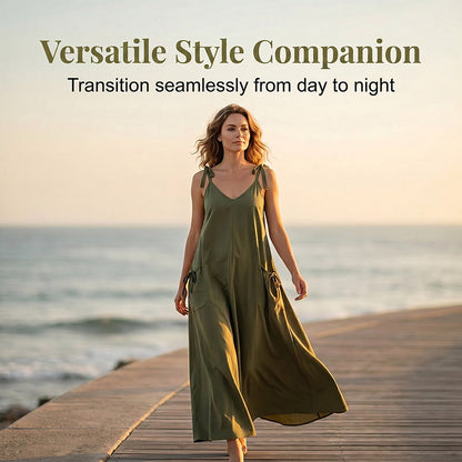 🥳 VENTE 2026 – 50K+ VENDUS ! 🥳 💝 Robe Maxi Élégante – Bretelles Réglables, Poches Latérales & Silhouette Fluide – Le Look Chic et Décontracté de l'Été 🌸✨