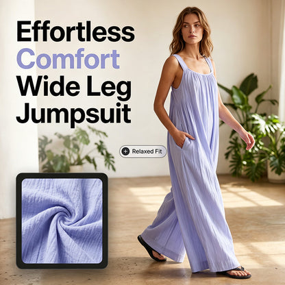 🔥 PROMO EXCEPTIONNELLE -50% ! 👗 Combinaison Jambes Larges Femme Casual – Tissu Respirant Premium, Dos Nu Réglable & Poches Latérales – Le Look Chic et Décontracté de l'Été en Violet 💜✨