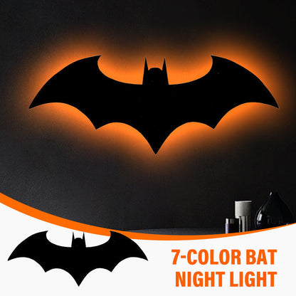🦇 50% DE RÉDUCTION ! 🌙 Veilleuse Chauve-Souris 7 Couleurs – Acrylique Brillant – Télécommande & USB for Chambre Enfant & Fan Batman