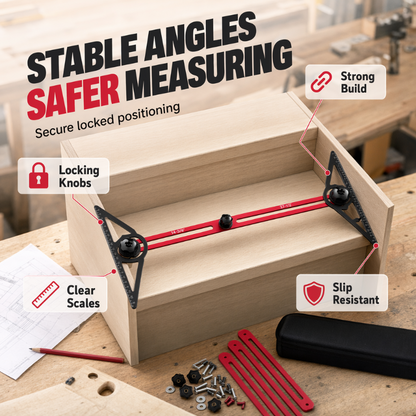 📐 PROMO FLASH : 50% DE RÉDUCTION ! Kit de Traçage Multifonction pour Menuiserie – Aluminium Anodisé Haute Précision, Règles d'Extension & Sacoche de Transport for des Mesures et Tracés Parfaits sur Tous Vos Chantiers ✨🔨