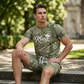 🎉 SOLDES 2026 – PLUS DE 33 000 VENDUS ! 🎉 👕 Ensemble T-Shirt & Short Imprimé Faux Denim Homme – Tissu Premium Léger & Respirant – Look Jean Tendance, Confort Absolu 🧢✨