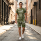 🎉 SOLDES 2026 – PLUS DE 33 000 VENDUS ! 🎉 👕 Ensemble T-Shirt & Short Imprimé Faux Denim Homme – Tissu Premium Léger & Respirant – Look Jean Tendance, Confort Absolu 🧢✨