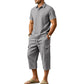 👔 PROMO EXCEPTIONNELLE 50% DE RÉDUCTION ! ☀️ Ensemble Lin Homme Été – Chemise Ample & Short Cargo – Respirant & Élégant – Parfait pour les Journées Chaudes et les Sorties Décontractées 🌊✨🩳