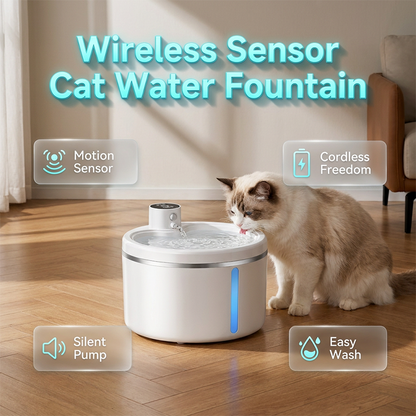 🥳 SOLDES EXCEPTIONNELLES 2026 – 50% ! 💞 Fontaine à Eau Automatique Sans Fil pour Chat – ABS – Capteur Infrarouge & 2,5 L for Hydratation Interactive