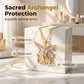 👼 50% DE RÉDUCTION 🎁 Collier pendentif ange gardien tricolore – Fini doré, délicat & symbolique – Porte-bonheur, parfait pour soi-même ou en cadeau – élégant au quotidien ✨💛🕊️