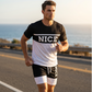 ⏰ -50% – ENSEMBLE T-SHIRT & SHORT COLOR BLOCK HOMME ! 👔🩳 Respirant, Stylish & Polyvalent – Tissu Léger, Taille Élastique & Poches Pratiques – Parfait pour le Sport, le Gym et le Quotidien ✨💪