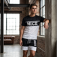 ⏰ -50% – ENSEMBLE T-SHIRT & SHORT COLOR BLOCK HOMME ! 👔🩳 Respirant, Stylish & Polyvalent – Tissu Léger, Taille Élastique & Poches Pratiques – Parfait pour le Sport, le Gym et le Quotidien ✨💪