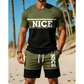 ⏰ -50% – ENSEMBLE T-SHIRT & SHORT COLOR BLOCK HOMME ! 👔🩳 Respirant, Stylish & Polyvalent – Tissu Léger, Taille Élastique & Poches Pratiques – Parfait pour le Sport, le Gym et le Quotidien ✨💪
