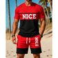 ⏰ -50% – ENSEMBLE T-SHIRT & SHORT COLOR BLOCK HOMME ! 👔🩳 Respirant, Stylish & Polyvalent – Tissu Léger, Taille Élastique & Poches Pratiques – Parfait pour le Sport, le Gym et le Quotidien ✨💪
