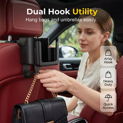 🚗 50% DE RÉDUCTION ! 🥤 Porte-Gobelet de Voiture Gain de Place – Pliable & Universel – Crochets Doubles Robustes – Idéal pour Canettes, Bouteilles et Smartphones ✨🛠️🌿
