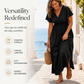 🌿 OFFRE LIMITÉE – 50% DE RÉDUCTION ! ☀️ Robe Respirante à Col V et Fente Latérale – Tissu Rayonne Doux, Coupe Maxi Fluide & Boutonnage Classique – Idéale pour les Jours Chauds, le Brunch et les Courses Quotidiennes 👒